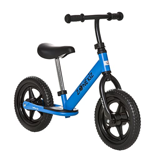 HOMCOM Bicicleta sin Pedales para Niños de +2 Años con Sillín y Manillar Ajustables Bicicleta de Equilibrio Infantil con Estructura de Acero 89x37x55-60 cm Azul