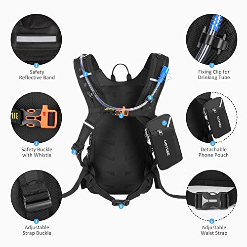 HOMIEE Mochila de Ciclismo Impermeable, Mochila para bicicleta con Cubierta de Lluvia, Unisexo Respirable Ultraligero para Excursionismo Ciclismo Alpinismo Senderismo Camping al Aire Libre(negro)