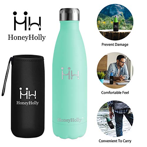 HoneyHolly Botella de Agua Acero Inoxidable 750ml, Aislamiento de Vacío de Doble Pared, Botellas de Frío/Caliente, sin BPA Botella Reutilizable para Niños, Hogar, Cocina, Café, Oficina