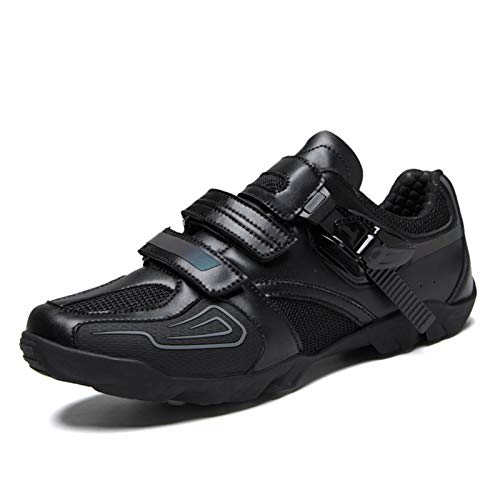 HONG YU Zapatillas de Ciclismo sin enchufes Hombre Mujer Racing Zapatillas MTB Ciclo Sneaker Otoño Invierno Nentry Nivel Single Zapatos Pareja Zapatos (Color : Black, Size : 36)