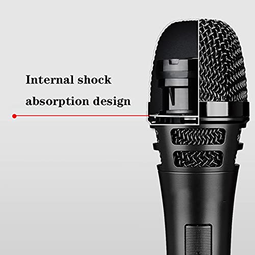 HONGFEISHANGMAO Micrófonos Micrófono dinámico con Cable Profesional con 19.6 pies. XLR A 1/4"Cable Super Cardioide Partir Pickup Micrófono de Karaoke con Interruptor de Resorte Inalámbrico