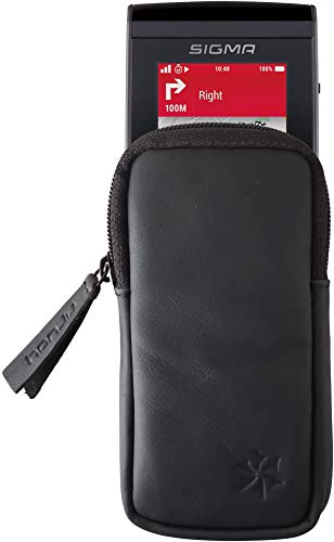 honju Funda de Piel para Bicicleta Sigma ROX 12.0 Sport GPS Computer (Protector de Pantalla, Bolsillo Interior para Llaves, protección contra arañazos y Suciedad), Color Negro