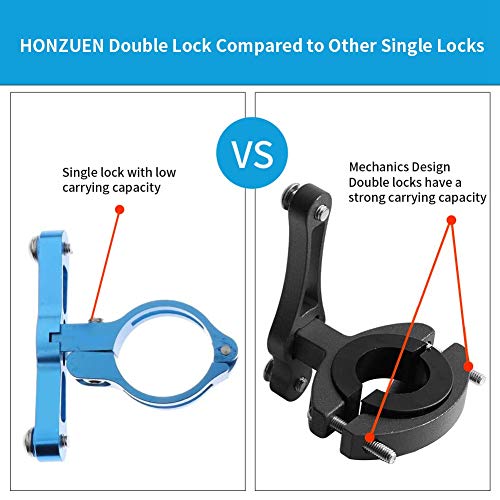 HONZUEN Bicicleta Adaptador para Soporte para Botellas de Aluminio, Ajustable Tija de Sillín Manillar Clip Holder Mount Clip Soporte de Adaptador de Portabidón para Bicicleta Cochecito, Negro