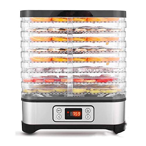 Hopekings Deshidratador de Alimentos 8 Pisos Bandejas, Deshidratador de Frutas y Verduras 400W con Temporizador 72H y Temperatura ajustable,Pantalla LCD,sin BPA