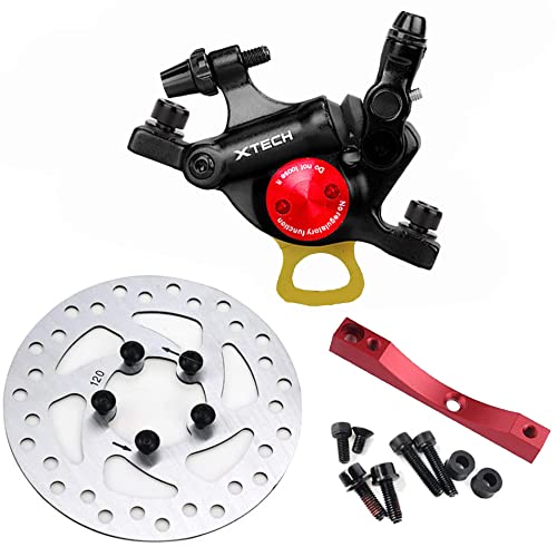 HORO.ES Kit Pinza hidráulica XTECH Zoom + Disco 120mm + Soporte + Tornillos Xiaomi Scooter M365/PRO (Kit N-Rojo)