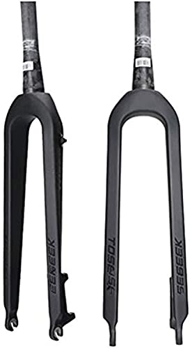 Horquilla de Bicicleta MTB Forks Tenedor de bicicletas MTB Frente rígido 26/27.5 / 29 "Discos de freno de carbono Mountain Bike Fork, 28.6mm Tipo sin rosca Tubo Superlight Bicicleta Forks Frontes Expa