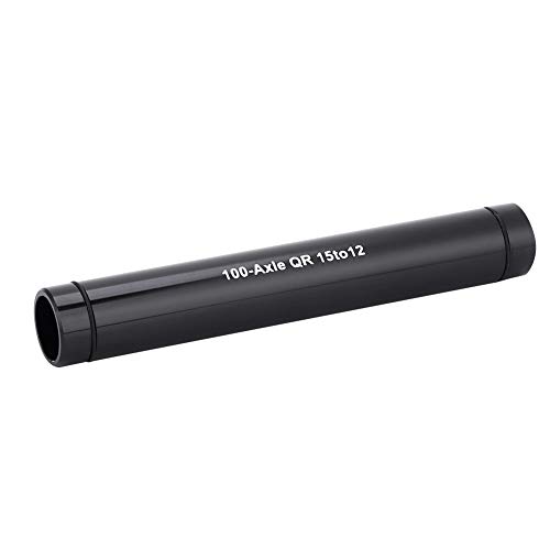 Horquilla de Bicicleta pasante Eje Delantero, 15 mm a 12 mm Adaptador de Eje pasante, Eje de Bicicleta de liberación rápida para la mayoría de Bicicletas(Negro)