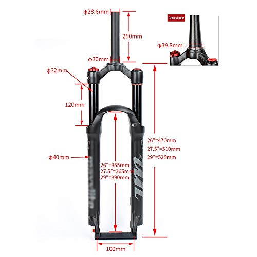 Horquilla De SuspensióN 26 27.5 29 Pulgadas Bicicleta De MontañA PresióN De Aire Horquilla Delantera AmortiguacióN Ajuste De Rebote SuspensióN Amortiguador V Freno De Disco