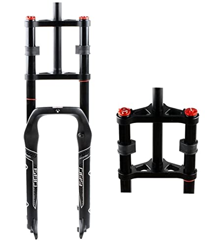 Horquilla Fat E-Bike de 26 Pulgadas para neumáticos 4.0 Fat 1-1/8 Beach Snow Bike Suspensión de Doble Hombro Horquilla neumática Ajuste de amortiguación de Freno Disc 160 mm Viaje 9 m