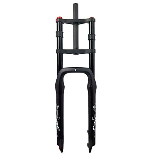 Horquilla Gruesa para Bicicleta de Nieve de Playa de 26 Pulgadas para neumáticos de Grasa 4.0 1-1/8"E-Bike Suspensión de Hombro Doble Horquilla neumática Ajuste de amortiguación Fren