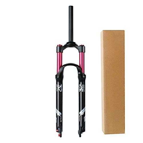 Horquilla MTB 26 27,5 29 Amortiguador Bicicleta Aleación Aluminio 1-1/8" Tubo Recto Suspensión Bicicleta Horquillas Viaje 140mm (Color : Shoulder Lock-A, Size : 27.5 Inch)