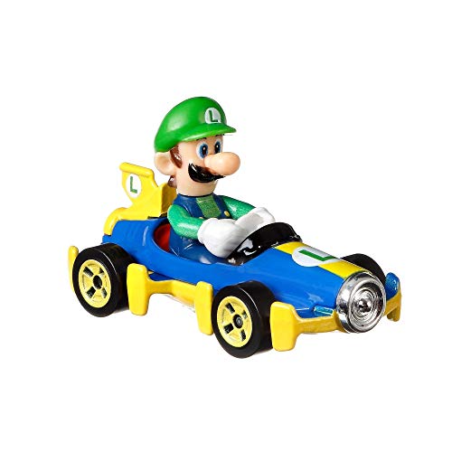 Hot Wheels - Mario Kart, Luigi, Vehiculos, Coche de juguete (Mattel GBG27) , color/modelo surtido