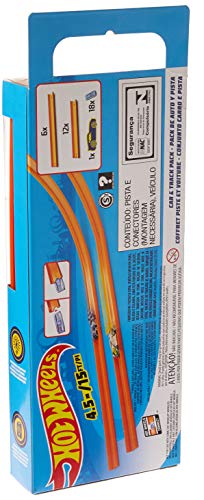 Hot Wheels Track Builder, tramos de pista con vehículo incluido, accesorios para pistas de coches de juguete (Mattel BHT77) , color/modelo surtido