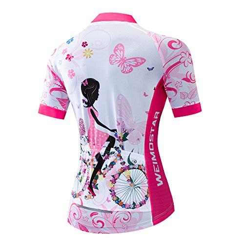 Hotlion Camisetas de ciclismo para mujer manga corta transpirable Bicicletas Tops senderismo bicicleta camiseta Top ciclismo ropa deportiva