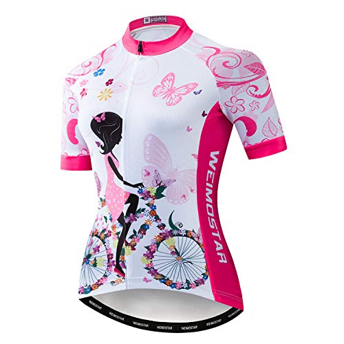 Hotlion Camisetas de ciclismo para mujer manga corta transpirable Bicicletas Tops senderismo bicicleta camiseta Top ciclismo ropa deportiva