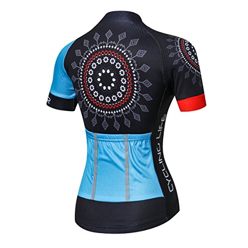 Hotlion Maillot de ciclismo de manga corta para mujer MTB Tops Mountain Bike Jersey Camisas