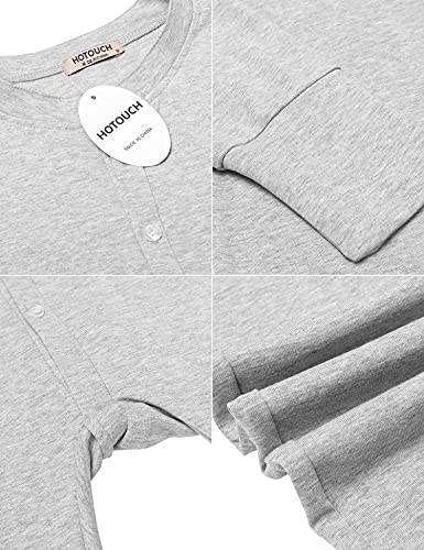 Hotouch Ropa interior térmica para hombre, mono, mono, algodón, mono térmico, ropa interior para invierno, tallas S-XXL, gris claro, XL