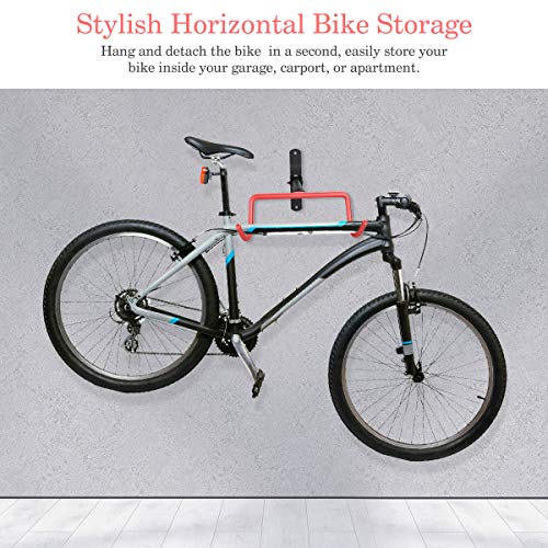 Housolution Soporte de Pared para Bicicleta Práctico, [2 PZS] Herramienta para Colgar Bicicletas de Montaje en Pared de Servicio Pesado, Ganchos de Pared de Garaje para Ahorrar Espacio – Naranja