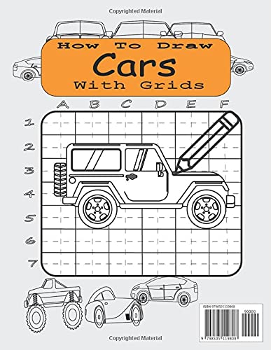 how to draw cars with grids: Learn Simple, Step-by-Step Easy Drawing , Draw in a simple grid.