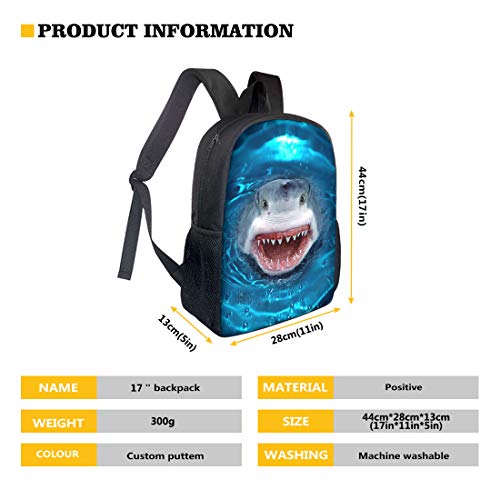 Howilath T-rex - Mochila para niños escolares, diseño de lobo de 17 pulgadas, bolsa escolar con bolsa de almuerzo, Luna de lobo, 17 inch (3PCS Set), Juego de bolsos escolares