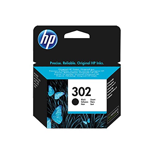 HP - Cartucho de Tinta Original F6U66AE HP 302 HP302 para HP Deskjet 1110, Color Negro, Potencia: Aprox. 190 páginas / 5%, Color (01) 1 Cartucho de Tinta - Negro.