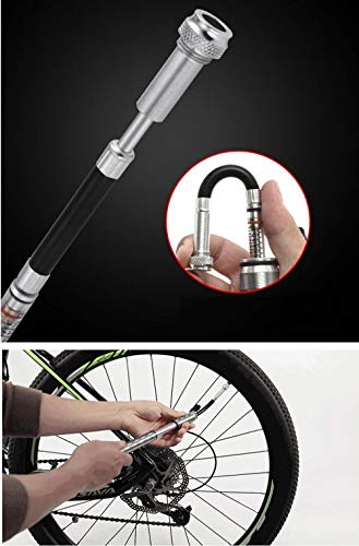 HPPSLT Mini Bomba de Aire portátil para neumático de Bicicleta, inflador de Aire Duradero, Mini Bicicleta Bomba con barómetro, inflador de Bolas portátil