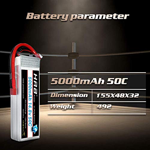 HRB 5000mAh 14.8V 50C 4S Lipo batería Pack for Modelismo RC Car Heli Plane Boat Truck FPV Auto helicóptero avión Toys