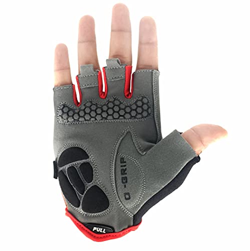 HS-PRO Guantes de ciclismo y bicicleta sin dedos a prueba de agua para ciclismo y bicicleta de montaña para hombres y mujeres (rojo, grande)