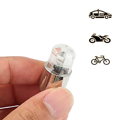 HSIQIAN 12PCS de Luz de Válvula de Flash Luz De Radios Luces De Neumáticos para Coche Bicicleta Motocicleta (Rojo, 12PCS)