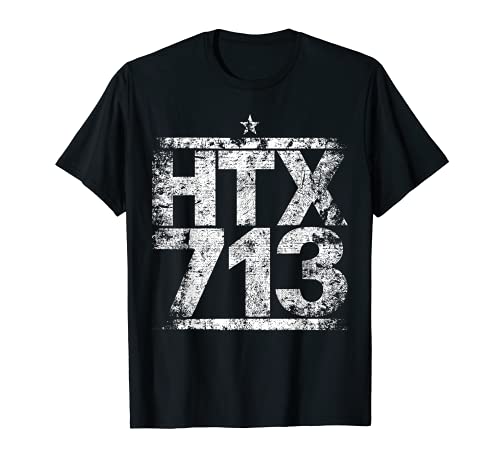 HTX 713 Houston Strong H-Town Apretado Blanco Houston Texas Camiseta