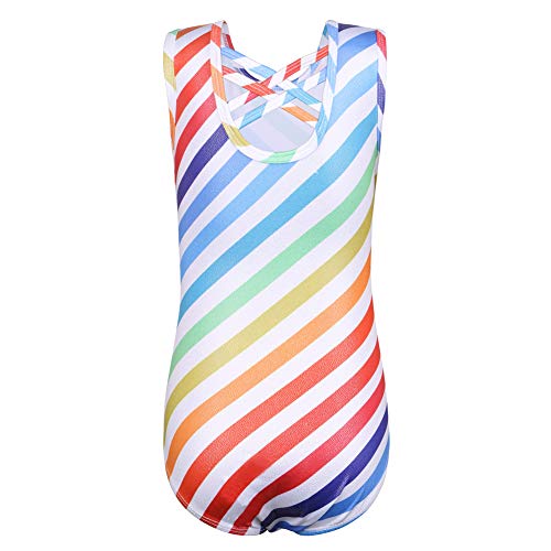 HUAANIUE Maillot de manga corta con diseño de rayas Leo, 11 – 12 años (etiqueta n.º 12 A)