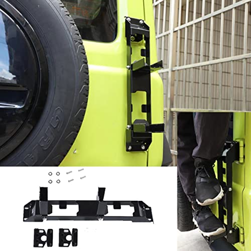 HUAQIEMI Apto para Suzuki Jimny 2019-2021 bisagra de Puerta Trasera pie de Escalada Pedal de Descanso de Hierro Negro Exterior Accesorios de automóvil