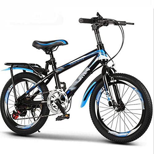 HUAQINEI Bicicleta, Velocidad Variable, niño de Mediana Edad, 18 Pulgadas, 20 Pulgadas, 22 Pulgadas, Bicicleta, 7-8-9-10-12-15 años, Bicicleta de montaña, Azul, 24