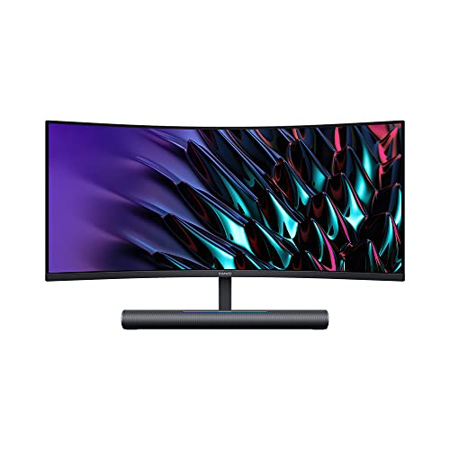 HUAWEI MateView GT 34'' Monitor curvo ultra ancho 1500R, 165Hz, 21:9 WQHD 3440x1440, 3K+, LCD integra barra de sonido con doble altavoz de 5W y control de volumen táctil, Microfonos duales 360º,Negro