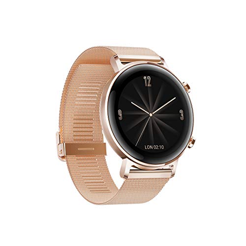 Huawei Watch GT 2 Elegant - Smartwatch con Caja de 42 mm, Hasta 1 Semana de Batería, Pantalla táctil AMOLED 1.2", GPS, 15 Modos Deportivos, Pantalla 3D de Cristal, monitorización cardíaca, Dorado