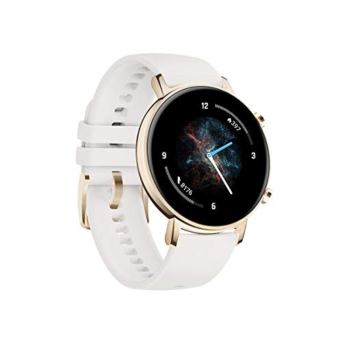 HUAWEI Watch GT 2 - Smartwatch con Caja de 42 mm, hasta 1 Semana de Batería, Pantalla táctil AMOLED 1.2", GPS, 15 Modos Deportivos, Pantalla 3D de Cristal, monitorización cardíaca, Blanco