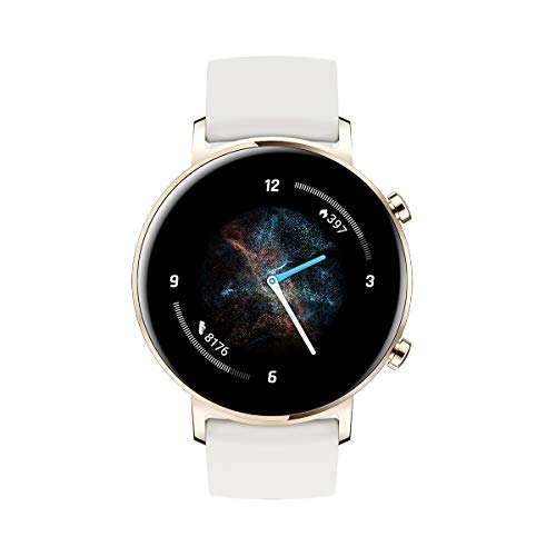 HUAWEI Watch GT 2 - Smartwatch con Caja de 42 mm, hasta 1 Semana de Batería, Pantalla táctil AMOLED 1.2", GPS, 15 Modos Deportivos, Pantalla 3D de Cristal, monitorización cardíaca, Blanco