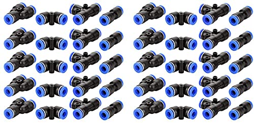 HUAZIZ 40 Piezas Conexiones Neumáticas Enchufe Rapido Neumatico Conectores Manguera Neumática Push Connector 4 Tipos Herramientas Neumáticas para la Conexión de Tuberías Aire (6mm) PY6 PU6 PE6 PV6