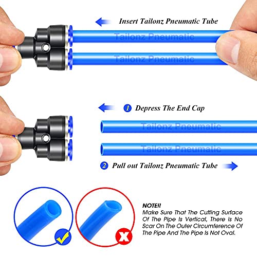 HUAZIZ 40 Piezas Conexiones Neumáticas Enchufe Rapido Neumatico Conectores Manguera Neumática Push Connector 4 Tipos Herramientas Neumáticas para la Conexión de Tuberías Aire (6mm) PY6 PU6 PE6 PV6