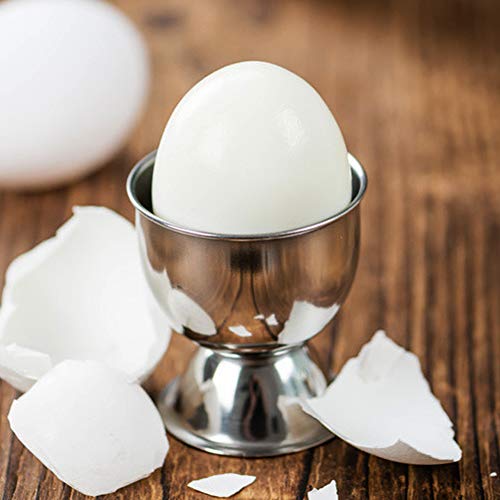 Huevera Acero, soporte para tazas de acero inoxidable y abridor de huevos de doble cara, taza para huevos de Pascua de gran tamaño para huevos pasados ​​por agua