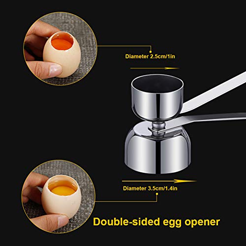 Huevera Acero, soporte para tazas de acero inoxidable y abridor de huevos de doble cara, taza para huevos de Pascua de gran tamaño para huevos pasados ​​por agua