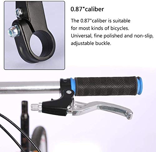 HUGEE Palancas de Freno de Bicicleta - Freno de Mano de Aleación De Aluminio Universal para Bicicleta,Aplicar en Bicicleta de Carretera MTB BMX Freno de Bicicleta,Diámetro 2,2 cm,Un Par (Plata)