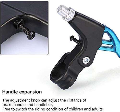 HUGEE Palancas de Freno de Bicicleta - Freno de Mano de Aleación De Aluminio Universal para Bicicleta,Aplicar en Bicicleta de Carretera MTB BMX Freno de Bicicleta,Diámetro 2,2 cm,Un Par (Azul)