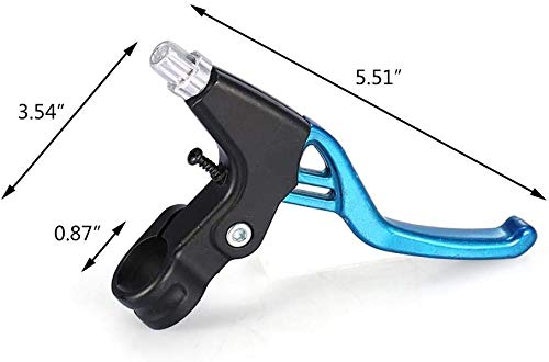 HUGEE Palancas de Freno de Bicicleta - Freno de Mano de Aleación De Aluminio Universal para Bicicleta,Aplicar en Bicicleta de Carretera MTB BMX Freno de Bicicleta,Diámetro 2,2 cm,Un Par (Azul)