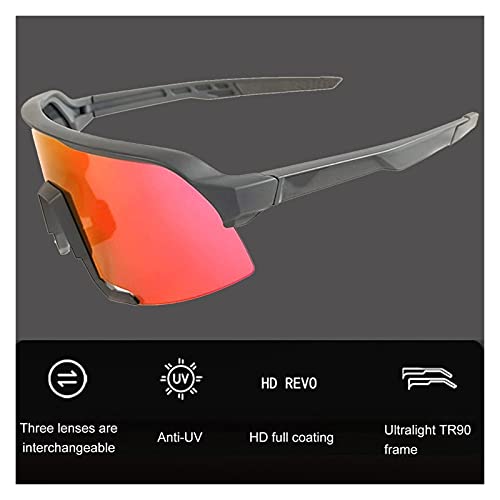 HUGMIN Gafas De Ciclismo, Ciclismo Gafas de Sol Polarizadas Hombres al Aire Libre Mujeres Deportes Ciclismo Vidrios Peter Sagan Bicicleta Gafas de Gafas Bicicletas (Color : Matte Black Frame)