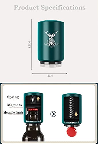 HUICHENG Abridor de Cerveza Automático Abrebotellas de Acero Inoxidable Abridor de Botellas Magnético Abrebotellas de Cerveza Un Segundo para Abrir la Tapa(Rock-1)