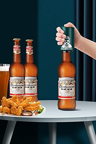 HUICHENG Abridor de Cerveza Automático Abrebotellas de Acero Inoxidable Abridor de Botellas Magnético Abrebotellas de Cerveza Un Segundo para Abrir la Tapa(Rock-1)