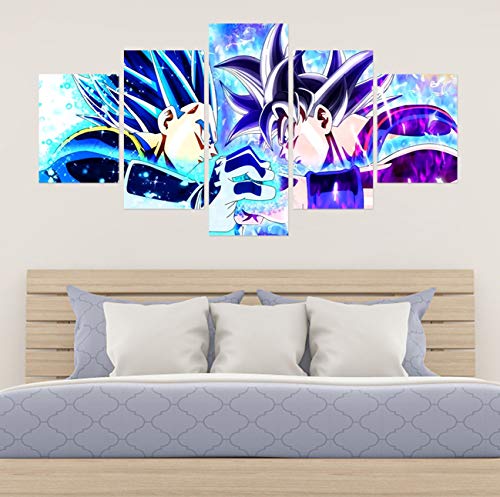 Hunbeauty art Póster de Dragon Ball Z y Super Poster Saiyan Goku Impresiones sobre lienzo Anime Wall Art Cuadros Decoración Dormitorio Sin Marco