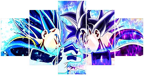 Hunbeauty art Póster de Dragon Ball Z y Super Poster Saiyan Goku Impresiones sobre lienzo Anime Wall Art Cuadros Decoración Dormitorio Sin Marco