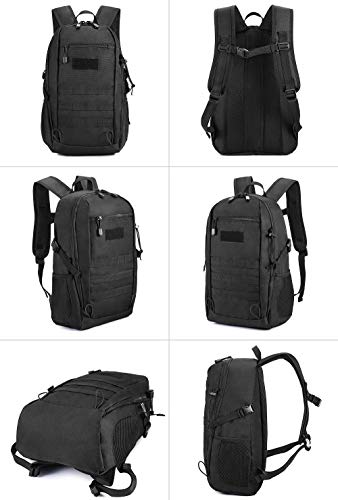 HUNTVP 20L Mochila de Asalto Militar Táctical Molle Bolsa Bandolera para Senderismo Caza Camping - Color Negro